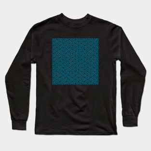 Sayagata - Japanese Traditional Pattern - Black & Blue Long Sleeve T-Shirt